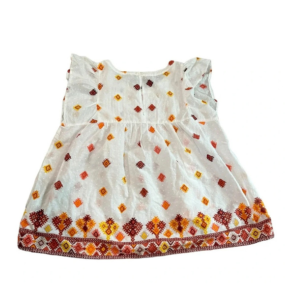 NWT XL Ann Taylor LOFT Aztec print white and orange print - Picture 2 of 6